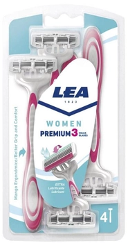 Одноразові бритвені станки Lea Women Premium 3 Blades Disposable Blades 4 шт (8410737002048)