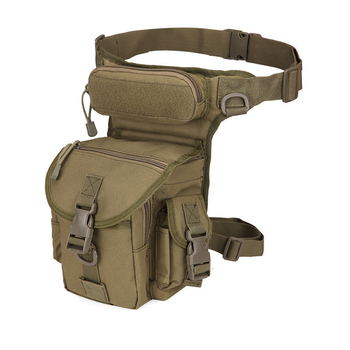 Тактическая сумка на бедро военная сумка на ногу зеленая олива
