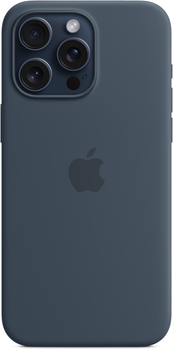 Панель Apple MagSafe Silicone Case для Apple iPhone 15 Pro Max Storm Blue (MT1P3)