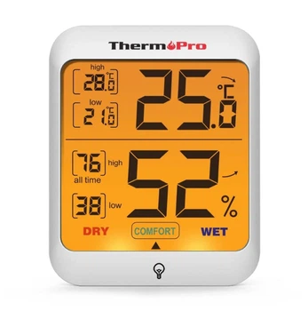 Цифровой климатический термогигрометр ThermoPro TP53 термометр-гигрометр для измерения влажности и температуры в помещении с сенсорным экраном и подсветкой + магнит