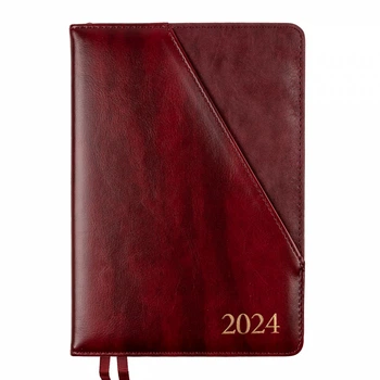 Щоденник Leo Planner А5 датований 2024 Whisky бордо (252449)