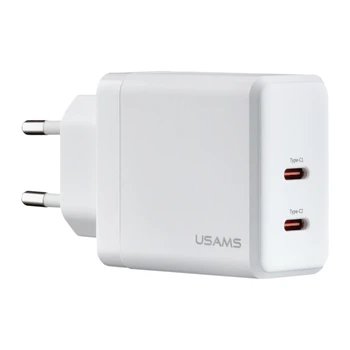 СЗУ USAMS CC172 T54 40W Dual Type-C Ports GaN Fast Charger (EU) White