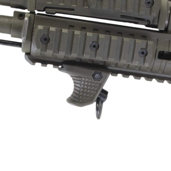 Ручка переноса огня вертикальная с QD базой для антабки DLG Tactical 151 на Picatinny передняя рукоятка Черная