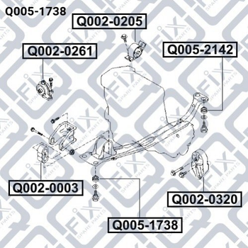 Сайлентблоки Q-fix Q005-1738 Nissan Primera, Almera; Infiniti G 1124851E01