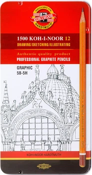 Набір олівців чорнографітних Koh-i-Noor Graphic 5В-5Н кедр 12 шт. (1502.III)