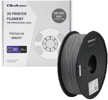 ABS-пластик Qoltec Professional для 3D принтера 1.75 мм 1 кг Сірий (5901878506791)