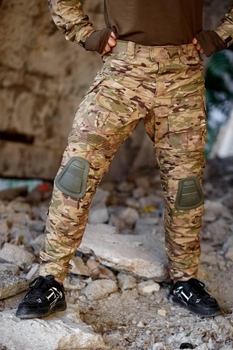 Форма мультикам демисезонная тактическая multicam с наколенниками костюм мультикам военная форма одежды ЗСУ 56