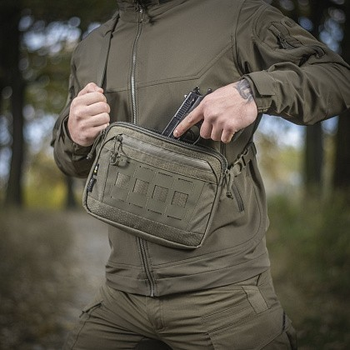 Однолямочная тактическая сумка M-Tac Admin Bag Elite Full Ranger Green с отсеком для пистолета