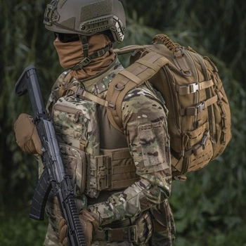 Штурмовой рюкзак 25 л M-Tac Mission Pack Laser Cut Coyote с местом для гидратора и D-кольцах на плечах