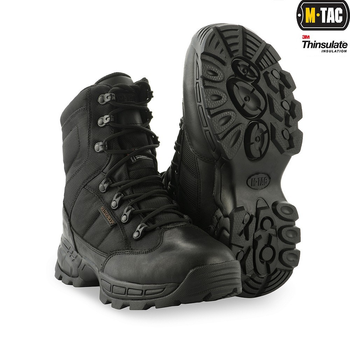 Берцы зимние мужские тактические непромокаемые ботинки M-tac Thinsulate Black размер 45 (30 см) высокие с утеплителем