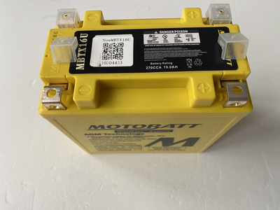 Акумулятор MOTOBATT MB MBTX16U AGM 12V, 19Ah, 250A, 150x87x161 мм, вага 5,65 кг (YTX16-BS, YTX16BS1, YTX20A-BS, YTX20CH-BS.)