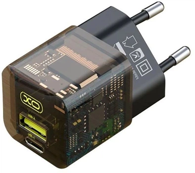 Сетевое зарядное устройство XO CE05 1USB+1Type-C PD30W+QC3.0 18W Black