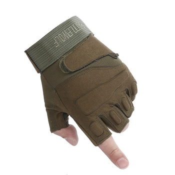 Тактические перчатки короткопалые Zechao XL Зеленые
