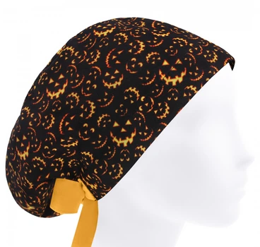 Медицинская шапочка женская HeadwearUniverse универсальная принт Улыбки тыквы
