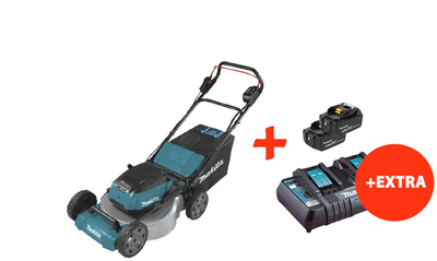 Аккумуляторная газонокосилка Makita DLM530Z+2 акк.18V 5 Ah+быстрозарядное ЗУ (DLM530R2T2)