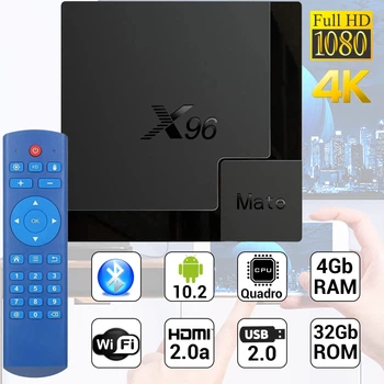 Смарт ТВ-приставка медіаплеєр 4К Crystal 96X MATE WiFi 4гб 32Гб Allwinner H616 Android OS 10.2 з підтримкою 3D ігор і пультом
