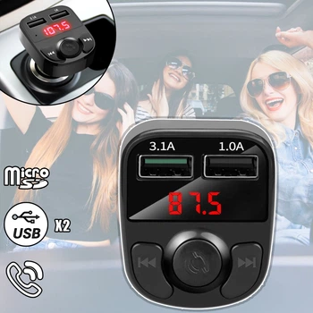 Автомобильный FM модулятор трансмиттер для машины Power Pik 22X Bluetooth с функцией громкой связи/2xUSB/3.1A/microSD