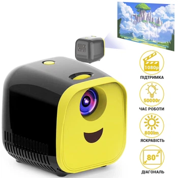 Детский мини-проектор Vivibright L с поддержкой 1080p, 1000lm, домашний медиаплеер для детей, совместим с ТВ-приставкой, ноутбуком