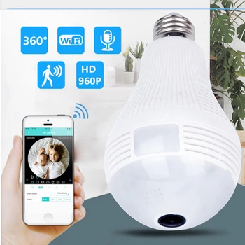 Камера видеонаблюдения панорамная потолочная Лампочка IP WiFi CAMERA SMART CAD-B13 H302 2MP с удаленным доступом