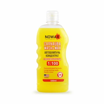 Автошампунь Nowax Carnauba Wash и Wax концентрат 500 мл для ручной мойки кузова автомобиля очищающее средство (LI-D_22-O)