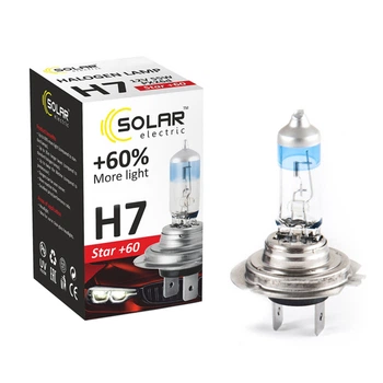 Галогенова лампа Solar H7 12V 55W для автомобіля основне світло та протитуманки яскраве світло +60% (LD-2993)