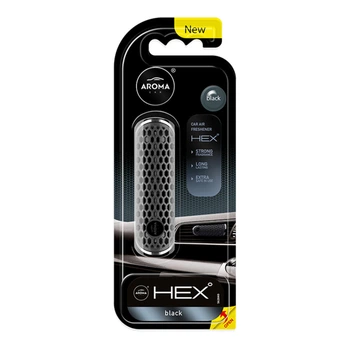 Ароматизатор на дефлектор Aroma Car HEX 13g BLACK полимерный освежитель воздуха для авто жидкий парфюм (1LO-TH_11C)