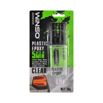 Двокомпонентний епоксидний клей Winso Plastic Epoxy 30г прозорий клей для ремонту каменю та пластику (LI-D_22-O)
