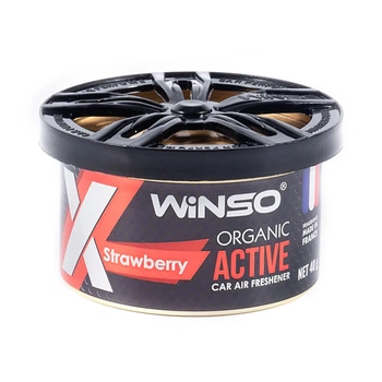 Ароматизатор Winso X Active Organic Strawberry гелевый 40г для автомобиля освежитель воздуха ягодный аромат (LI-D_22-O)