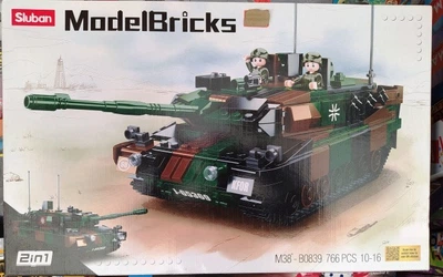 Конструктор Танк Sluban M38-B0839 Leopard 2A5, 766 деталей, 2 фигурки