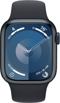 Smartwatch Apple Watch Series 9 GPS 41mm Midnight Aluminium Case with Midnight Sport Band - S/M (MR8W3)