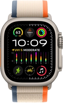 Smartwatch Apple Watch Ultra 2 GPS + Cellular 49mm Titanium Case with Orange/Beige Trail Loop - M/L (MRF23)