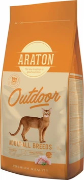 Повноцінний сухий корм з куркою та індичкою для дорослих кішок ARATON OUTDOOR Adult All Breeds 15 кг (ART45643) (4771317474759)