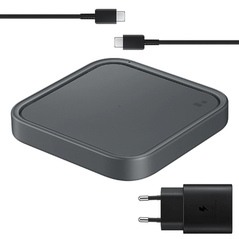 Бездротове зарядне пристрій Samsung 15W Wireless Charger Pad+TA Black (EP-P2400TBRGRU) (6804566)