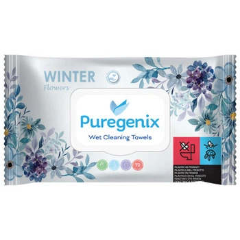 Влажные салфетки с ароматом цветов Puregenix 72 шт.