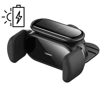 Держатель телефона на торпедо Baseus Steel Cannon Pro Solar Electric Car Mount. Black