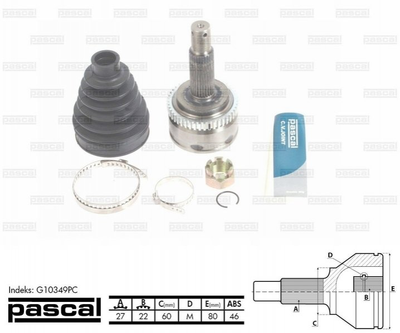 ШРУС PASCAL G10349PC KIA Ceed; Hyundai I30 495001H010, 495001L010, 495011H010