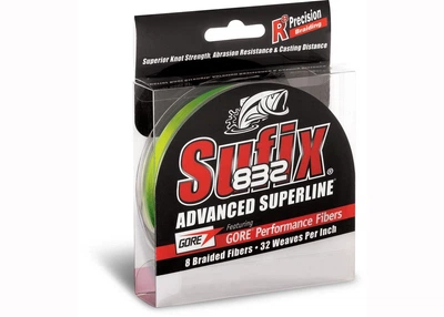 Шнур Sufix 832 Braid, 120m - neon lime 0.18mm 26lb/12.0kg