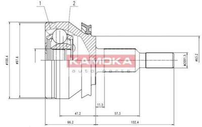 ШРУС KAMOKA 7526 Volkswagen Transporter, Multivan 7H0407321B, 7H0498099, 7H0407321A