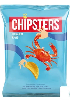 Чипсы натуральные Краб 130 г ТМ "CHIPSTER`S" (98744)