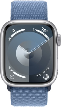 Смарт-годинник Apple Watch Series 9 GPS + Cellular 41mm Silver Aluminium Case with Winter Blue Sport Loop (MRHX3)