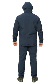 Костюм чоловічий універсальний Soft shel куртка куртка штани на флісі темно синій меланж 48 водонепроникний захист від вітру з флісовою утепленою підкладкою