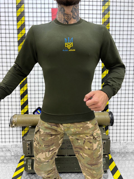 Чоловічий светр олива "Слава Україні" розмір XL