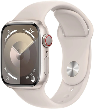Смарт-годинник Apple Watch Series 9 GPS + Cellular 41mm Starlight Aluminium Case with Starlight Sport Band - M/L (MRHP3)