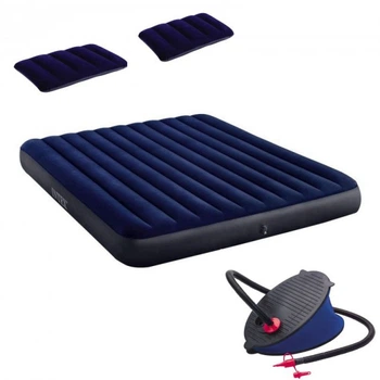 Двуспальный надувной матрас с насосом и подушками Intex 64755-1 Интекс 183 x 203 x 25 см