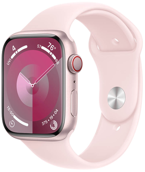 Smartwatch Apple Watch Series 9 GPS + Cellular 45mm Pink Aluminium Case with Light Pink Sport Band - S/M (MRMK3)