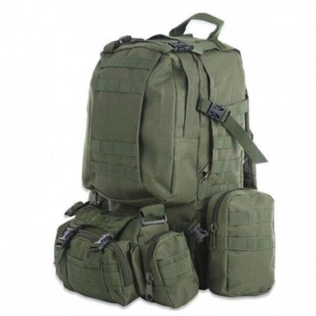 Рюкзак тактичний із підсумками 55 л, (53х35х22 см), b08, олива ART 8144
