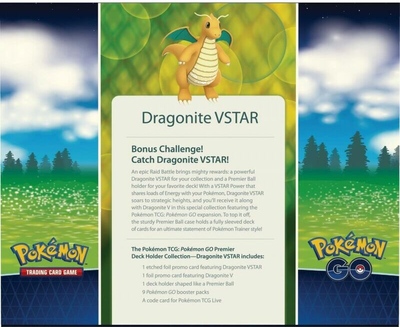 Kolekcja uchwytów na talie do gier karcianych Pokemon Go Premier - Dragonite Vstar (820650850790)