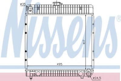 Радиатор MB SW 126(79-)280 S(+)[OE 123 500 37 03] Nissens (62710)