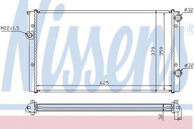Радіатор VW GOLF III(91-)1.9 D(+)[OE 1H0.121.253 BC] Nissens (652461)