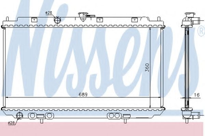 Радиатор NS ALMERA N16(00-)1.5 и 16V(+)[OE 21410-BM400] Nissens (67344A)